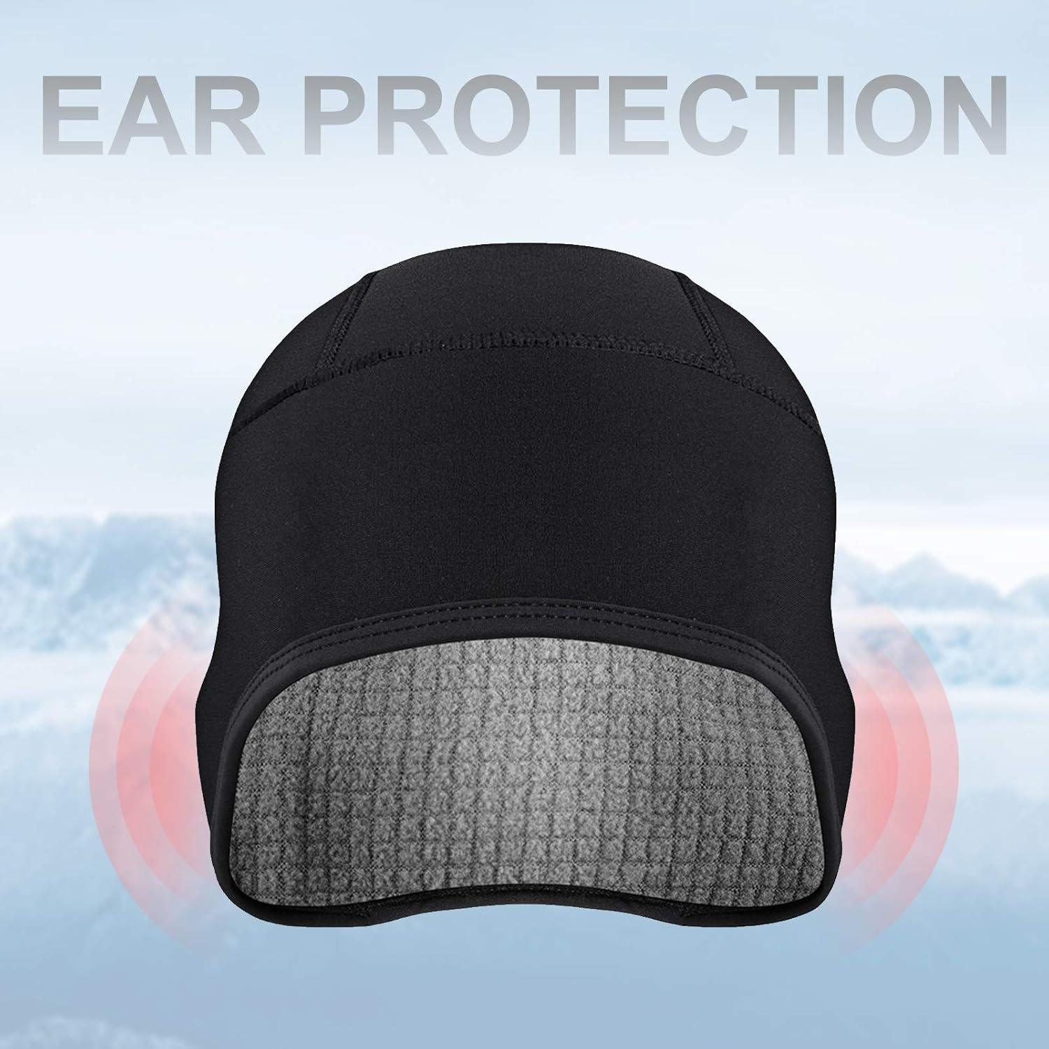 imageROCKBROS Thermal Skull Cap Winter Hats for Men Women Ear Warmers Cold Weather Gear Helmet Liner for Cycling Running SkiBlack1