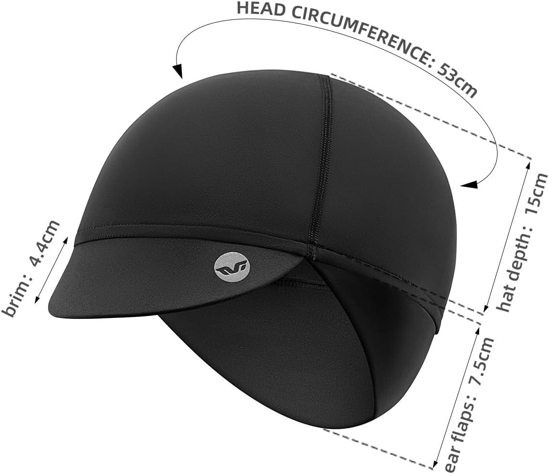 imageROCKBROS Winter Cycling Caps for Women Windproof Cycling Hat Running Hat with Sun Visor Under Helmet Liner Black