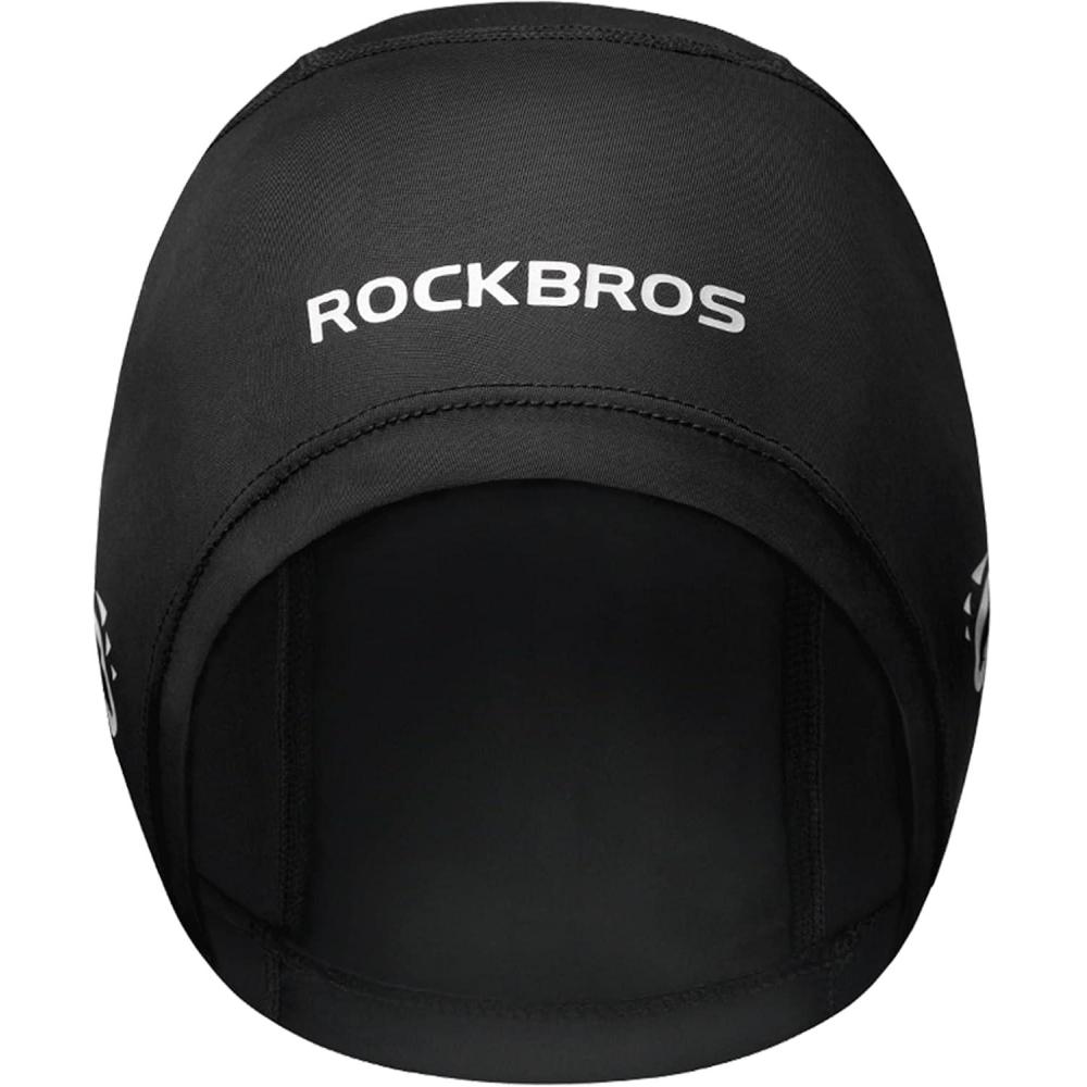 imageROCKBROS Cooling Skull Cap Helmet Liner for Men Motorcycle Skull Caps Summer Beanie Black