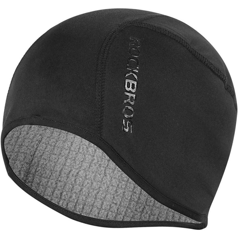 imageROCKBROS Skull Cap Men amp Women Thermal Cycling Helmet Liner Moisture Wicking Motorcycle Running HatFits Under HelmetsBlack