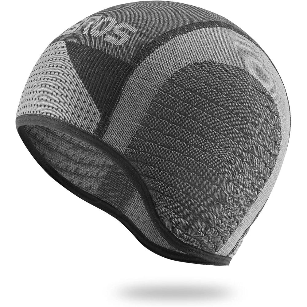 imageROCKBROS Winter Cycling Skull Cap for Men Bike Helmet Liner Earflap Women Thermal Beanie Running Skiing Grey