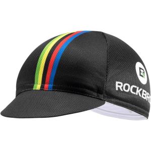 ROCKBROS Cycling Cap Sun Visor Ployester Breathable Hat for Men Women Motorcycle Caps Road Mountain Bike(Rainbow Black)