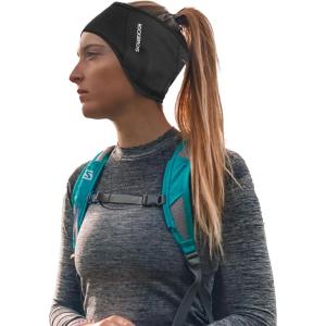 ROCKBROS Fleece Ear Warmers Earmuffs Headband Men Women for Running Skiing Cycling Warm Ear Cover for Winter Cold Weather(Black-women)