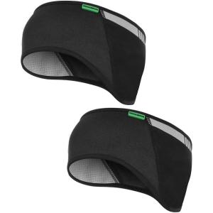 ROCKBROS Fleece Ear Warmers Headband Men Women for Running Cycling Biking Warm Ski Ear Band for Winter Cold Weather(Black*2)