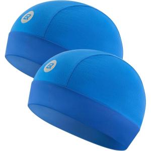 ROCKBROS Skull Cap Cooling Helmet Liner Beanie, Mesh Cycling Running Hat for Men Women, Fits Under Helmets Blue