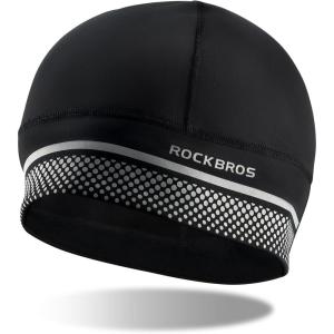 ROCKBROS Thermal Skull Cap Winter Hats for Men Women Ear Warmers Cold Weather Gear Helmet Liner for Cycling Running Ski(Black)