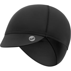 ROCKBROS Winter Cycling Caps for Women Windproof Cycling Hat Running Hat with Sun Visor Under Helmet Liner Black