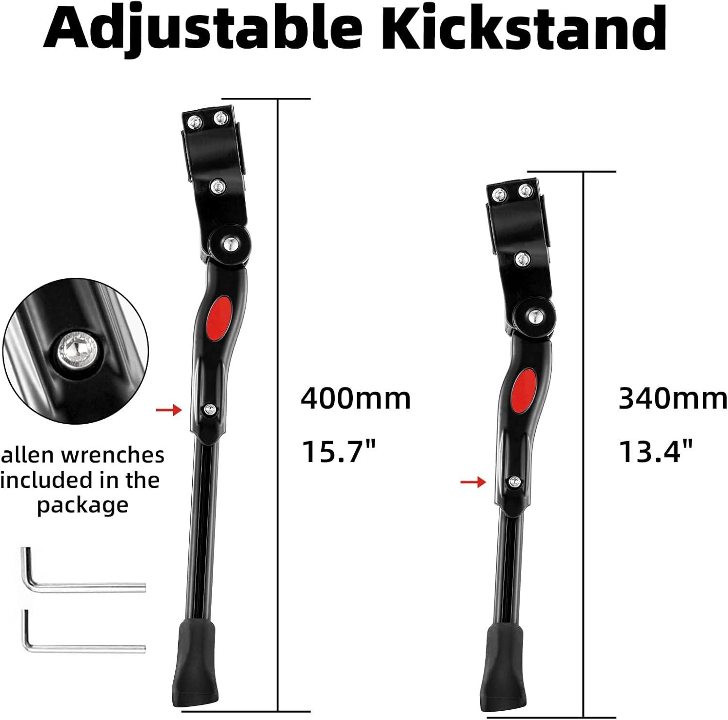 imageROCKBROS Bike Kickstand Adjustable Bike Rear Mount Kickstand Bike Side Aluminium Alloy Adults Kick Stand for 2228 Inch Mountain Road Bikes