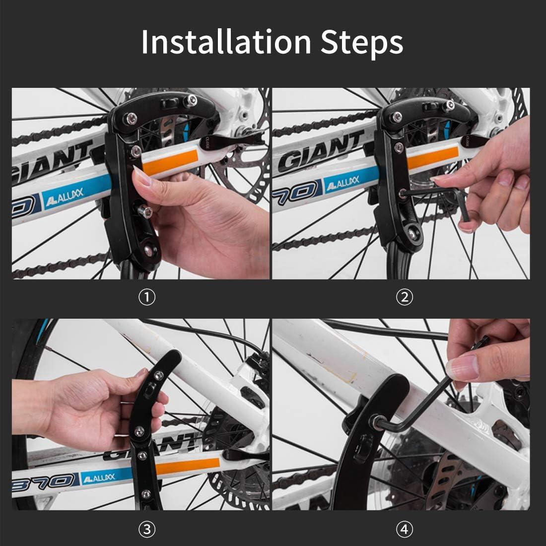imageROCKBROS Bike Kickstand for Mountain Bike Bicycle Kickstand Adults 24 inch to 28 inch Adjustable Bike Side Stand