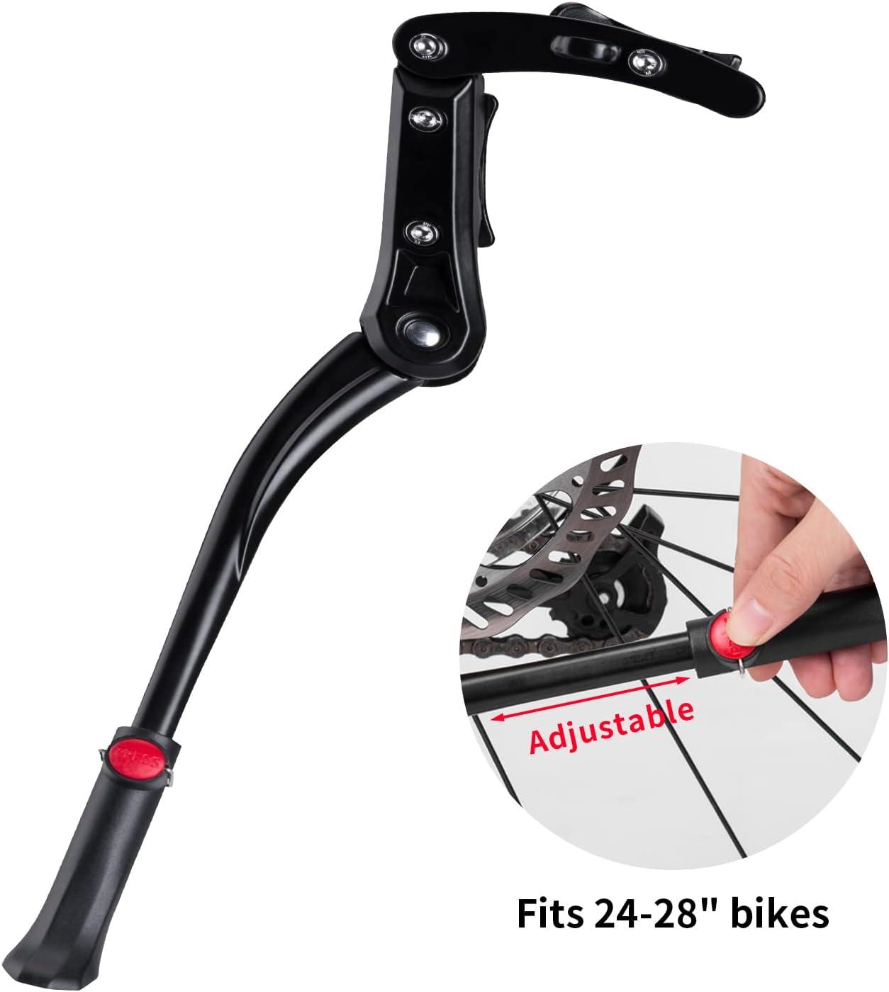 imageROCKBROS Bike Kickstand for Mountain Bike Bicycle Kickstand Adults 24 inch to 28 inch Adjustable Bike Side Stand