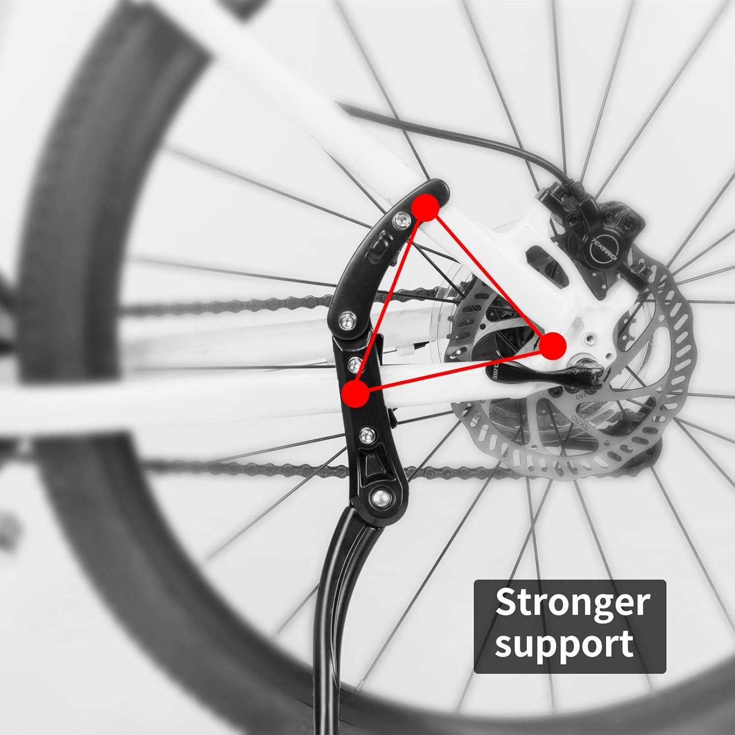 imageROCKBROS Bike Kickstand for Mountain Bike Bicycle Kickstand Adults 24 inch to 28 inch Adjustable Bike Side Stand