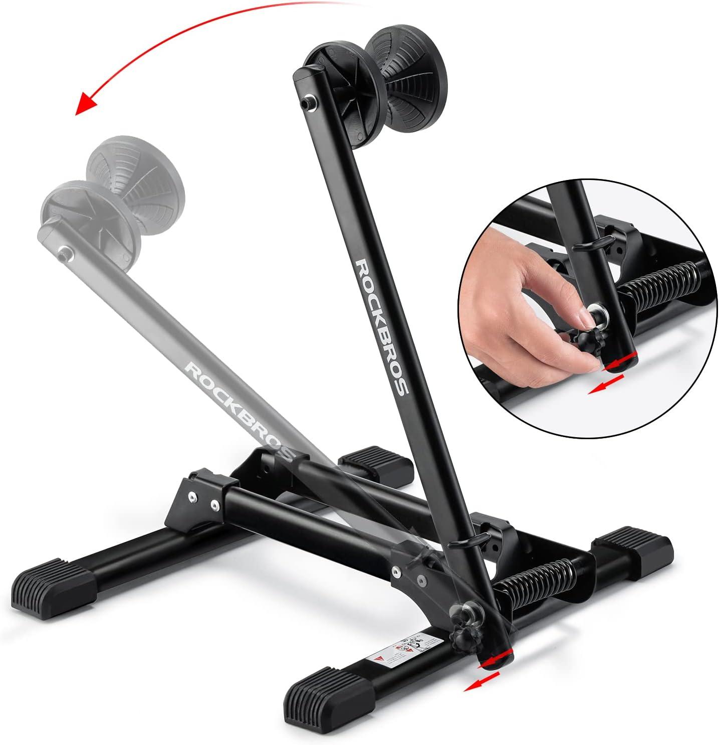 imageROCKBROS Bike Stand Floor Stable Bike Storage Rack Bicycle Parking Stand for Mountain and Road Bike Indoor and Outdoor