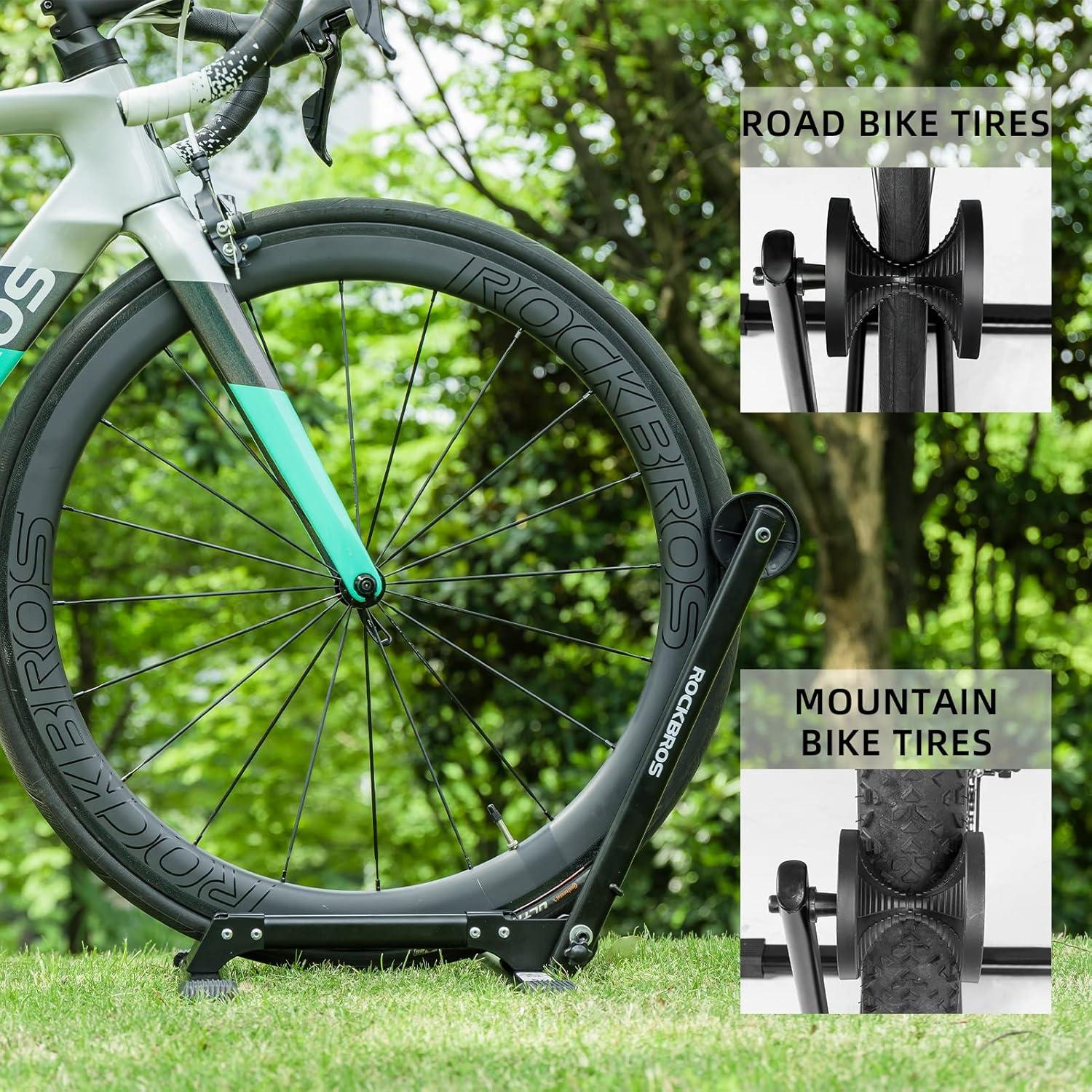 imageROCKBROS Bike Stand Floor Stable Bike Storage Rack Bicycle Parking Stand for Mountain and Road Bike Indoor and Outdoor