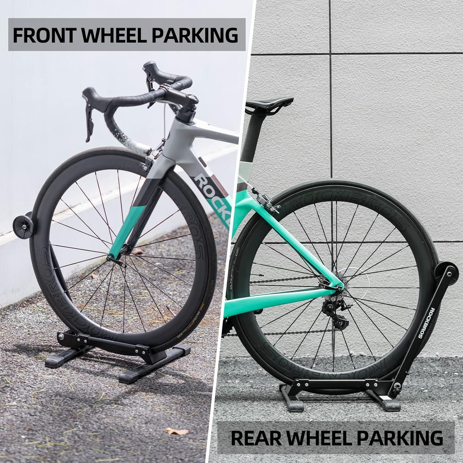 imageROCKBROS Bike Stand Floor Stable Bike Storage Rack Bicycle Parking Stand for Mountain and Road Bike Indoor and Outdoor