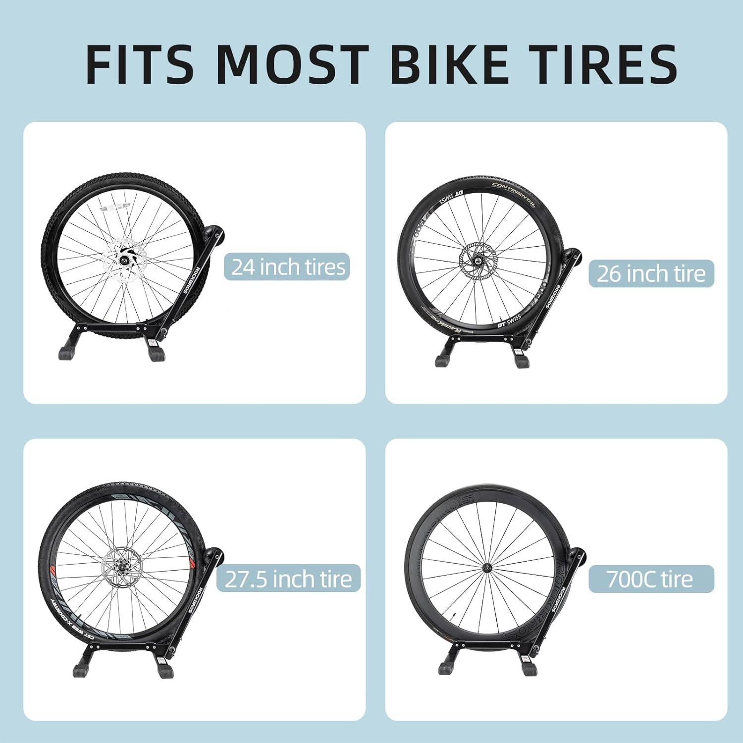 imageROCKBROS Bike Stand Floor Stable Bike Storage Rack Bicycle Parking Stand for Mountain and Road Bike Indoor and Outdoor
