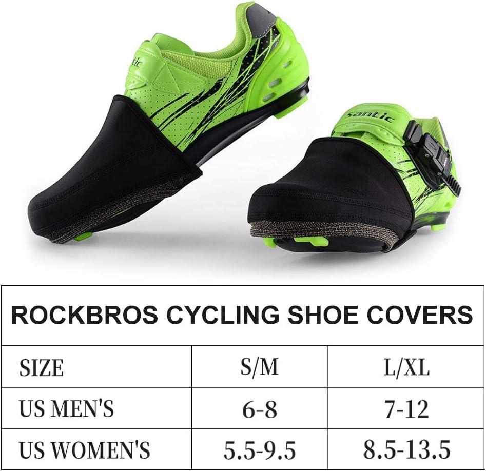imageROCKBROS Cycling Shoe Covers Bike Toe Covers Winter Toe Warmers Cycling Overshoes Protectors Kevlar Black 1 PairSmall