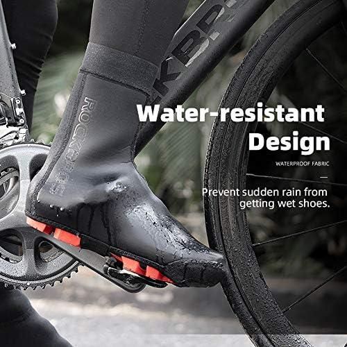 imageROCKBROS Cycling Shoe Covers Warm Bike Shoe Cover Warmer Water Resistant Windproof Bicycle Overshoes for Mountain Road Bike ShoesBlack