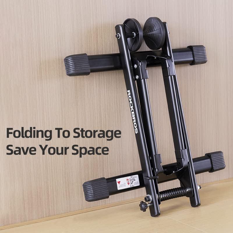 imageROCKBROS Foldable Bike Stand Floor Bike Parking Stand Bicycle Rack for 2029 Mountain Road Indoor Outdoor Garage Storage