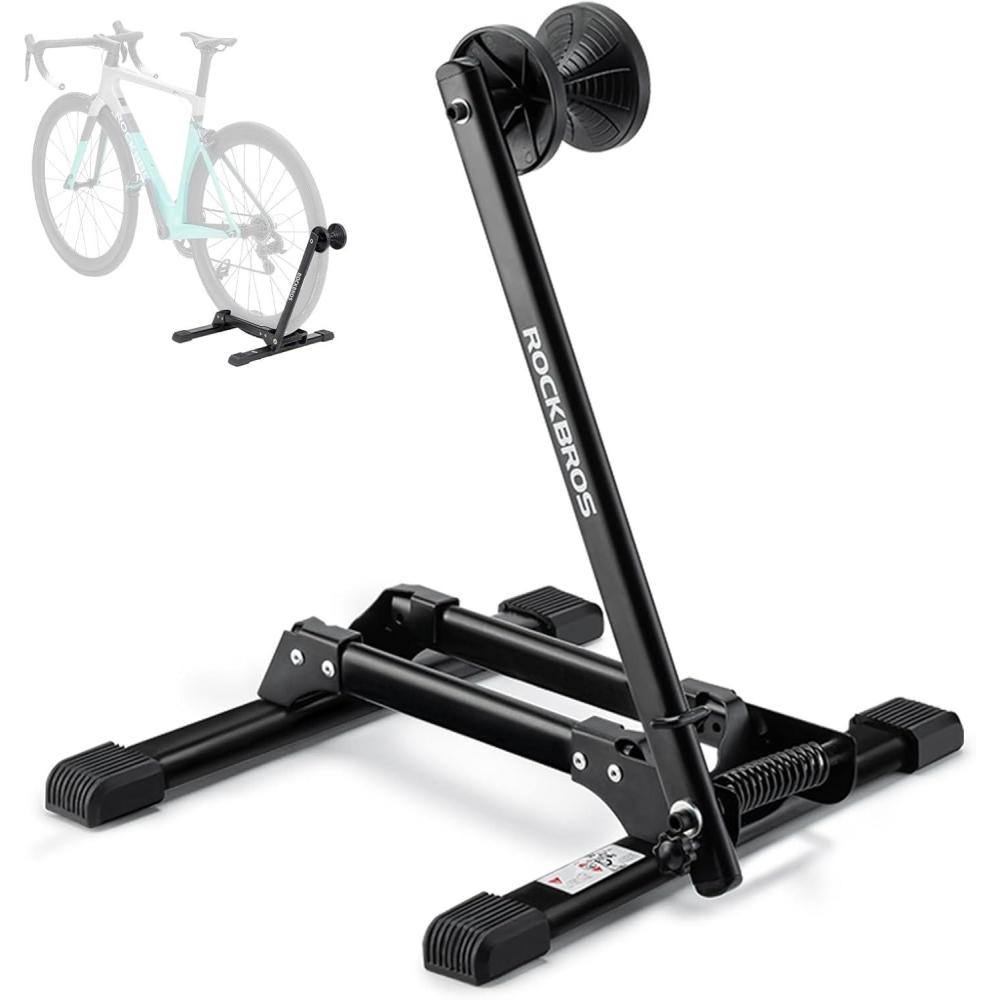 imageROCKBROS Bike Stand Floor Stable Bike Storage Rack Bicycle Parking Stand for Mountain and Road Bike Indoor and Outdoor