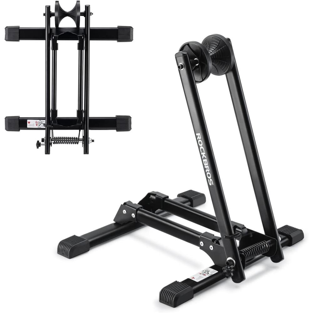 imageROCKBROS Foldable Bike Stand Floor Bike Parking Stand Bicycle Rack for 2029 Mountain Road Indoor Outdoor Garage Storage