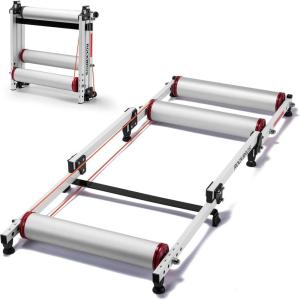 ROCKBROS Bike Rollers Adjustable Bike Trainer Stand Foldable Indoor Cycling Bicycle Roller with Resistance for MTB Road Bike Exercise(White)
