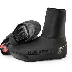 ROCKBROS Cycling Shoe Covers Winter Shoes Cover Warmer Water Resistant Thermal Bike Shoes Cover Windproof Bicycle Overshoes Shoescover for Men Women(Black)