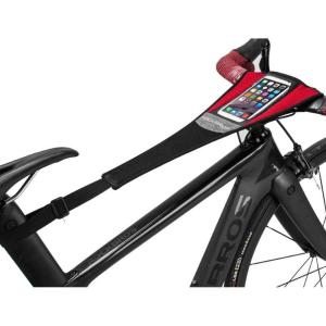 Rock BROS Bike Sweat Guard Bicycle Trainer Sweat Net Bike Frame Sweat Guard with Phone Pouch for Indoor Cycling Training Compatible for 6.5″ iPhone Xs 11 Pro Max Sunsamg S10 Note 9(black red)