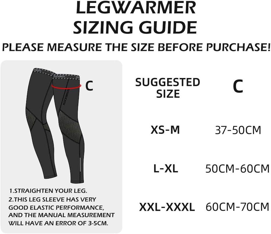 imageROCKBROS Cycling Leg Warmers Thermal Long Leg Sleeves for Men Women Legwarmer
