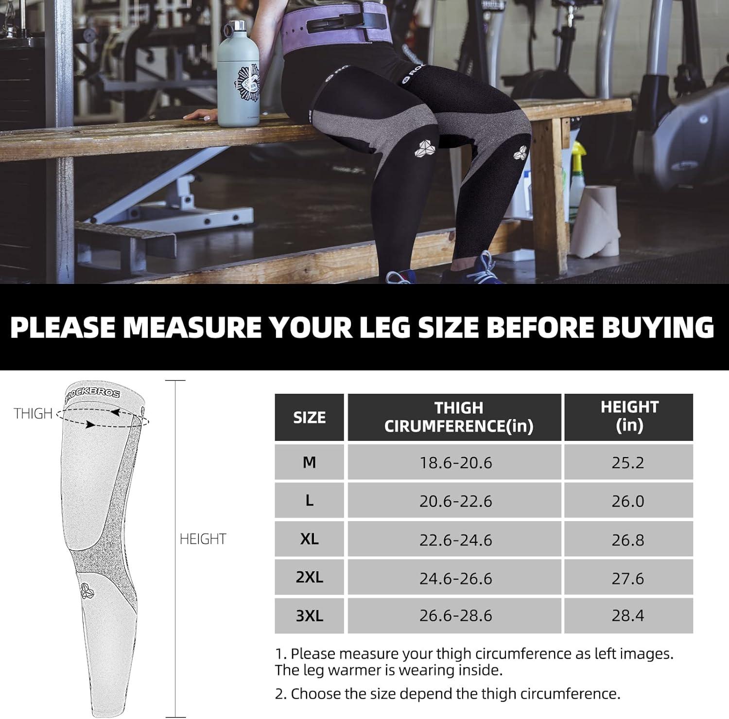 imageROCKBROS Cycling Running Leg Warmers for Men Women Winter Cold Weather Leg Warmer Thermal Fleece Long Leg Sleeves NonSlip