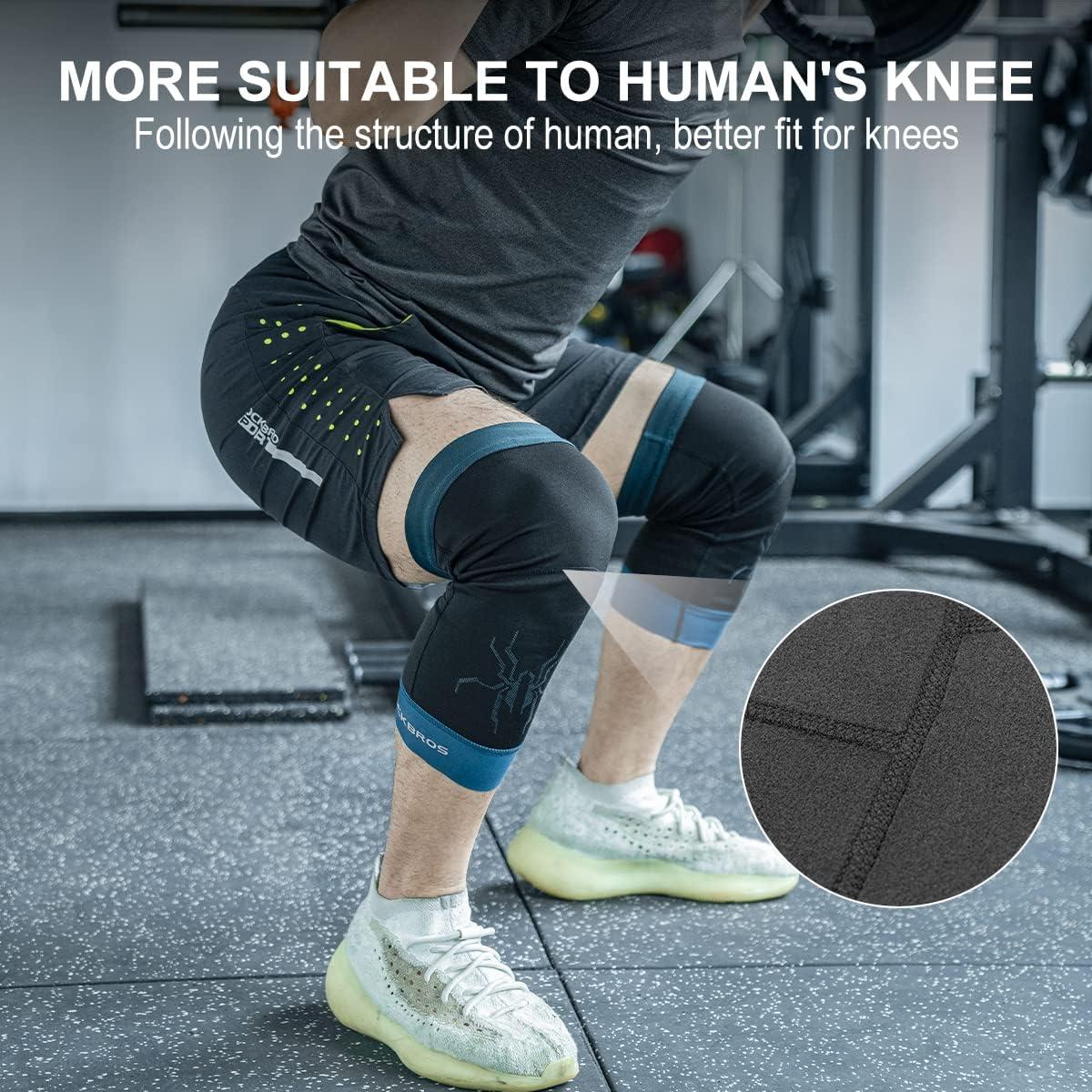 imageROCKBROS Knee Warmer for Men Thermal Leg Warmer Knee Brace Antislip Knee Sleeves Winter for Basketball Cycling Knee WarmerBlack Green