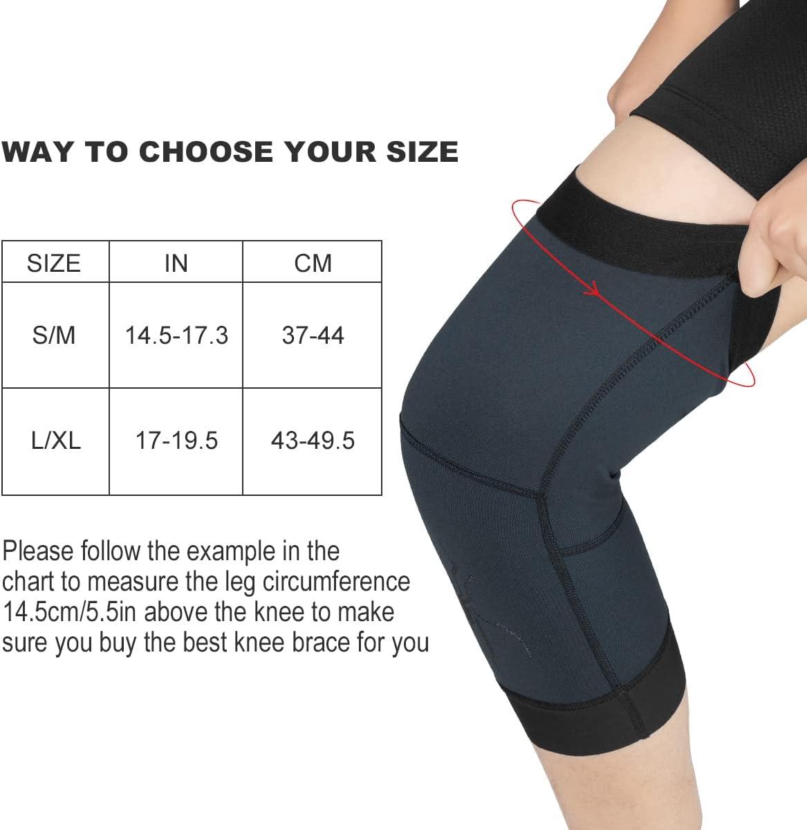 imageROCKBROS Knee Warmer for Men Thermal Leg Warmer Knee Brace Antislip Knee Sleeves Winter for Basketball Cycling Knee WarmerBlue Black