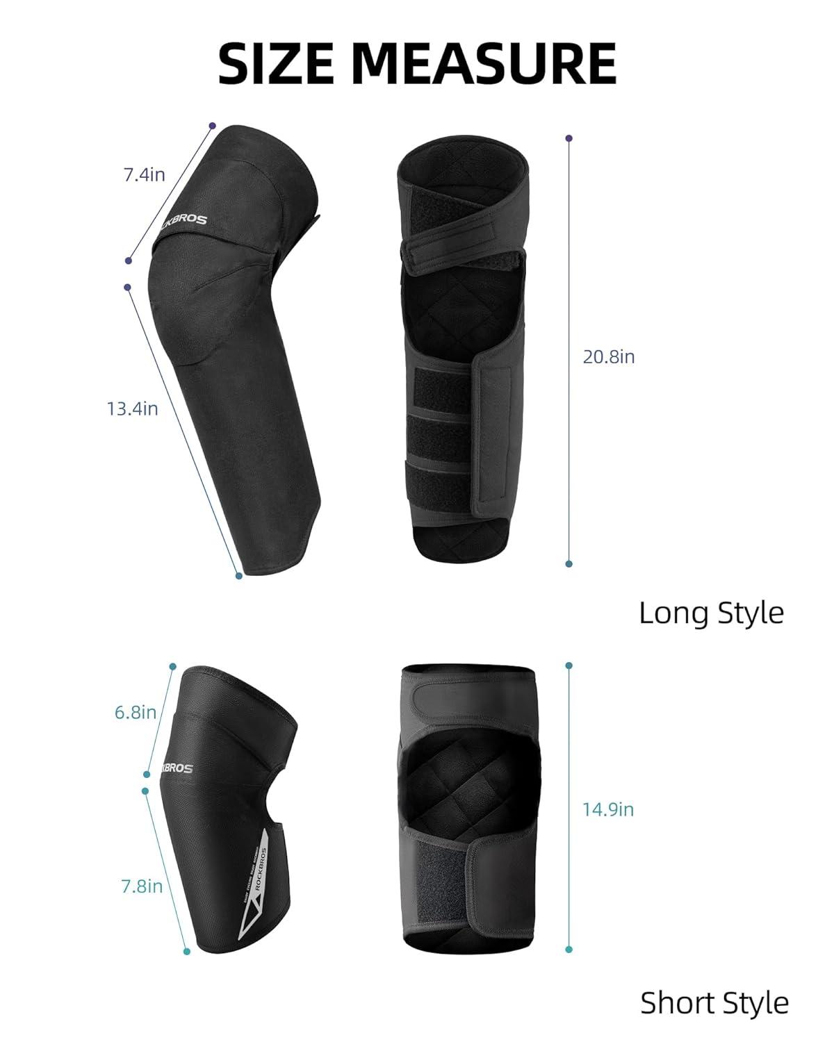 imageROCKBROS Motorcycle Knee Pad Winter Leg Warmer Windproof Knee Warm Pad with EVA Protector for Motorcycle Skiing SnowmobileLongBlack