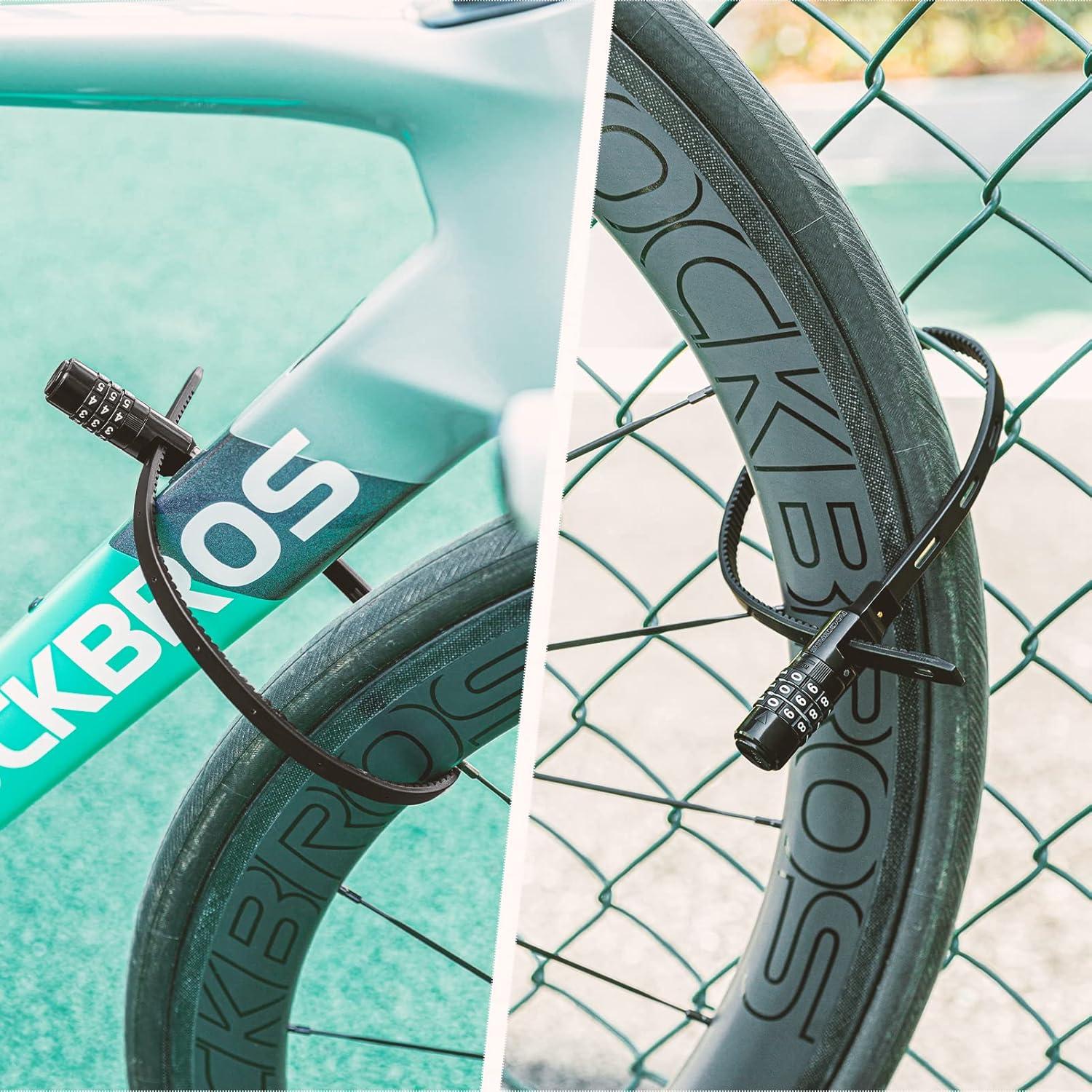 imageROCKBROS Steel Core Security Zip Tie Lock MultiUse 3Digit Combination Resettable Cable Lock for Bike Helmet Stroller Refrigerator Liquor Cabinet amp Outdoor Gear WeatherResistant