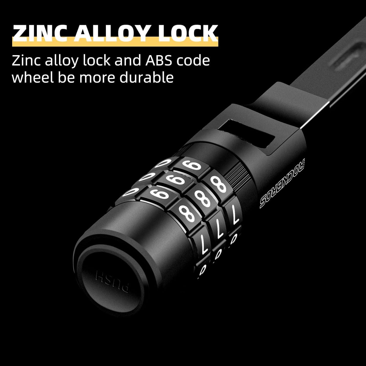 imageROCKBROS Steel Core Security Zip Tie Lock MultiUse 3Digit Combination Resettable Cable Lock for Bike Helmet Stroller Refrigerator Liquor Cabinet amp Outdoor Gear WeatherResistant