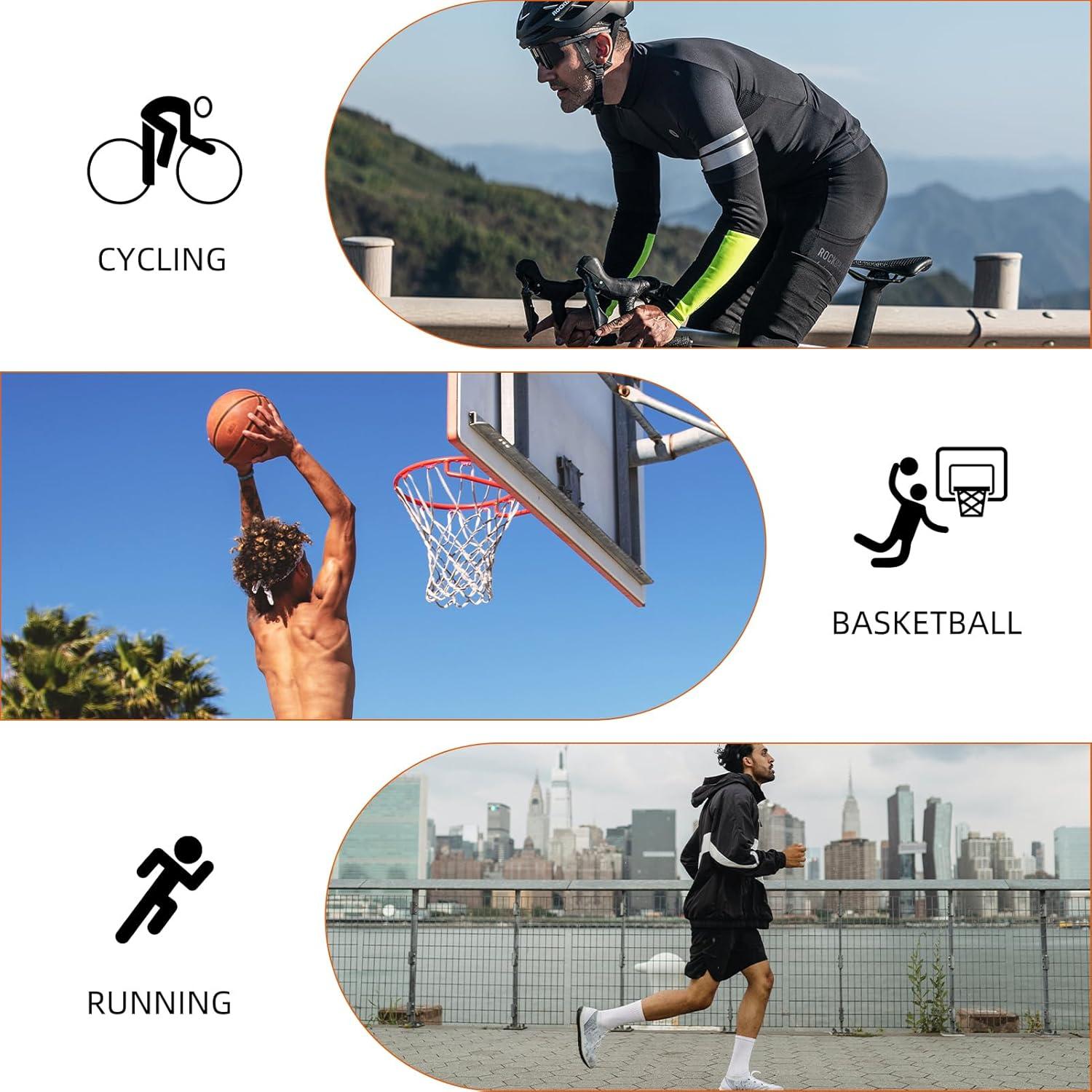 imageROCKBROS Thermal Arm Warmers Compression Arm Sleeves for Men Cycling Arm Warmers for Winter Outdoor Activities