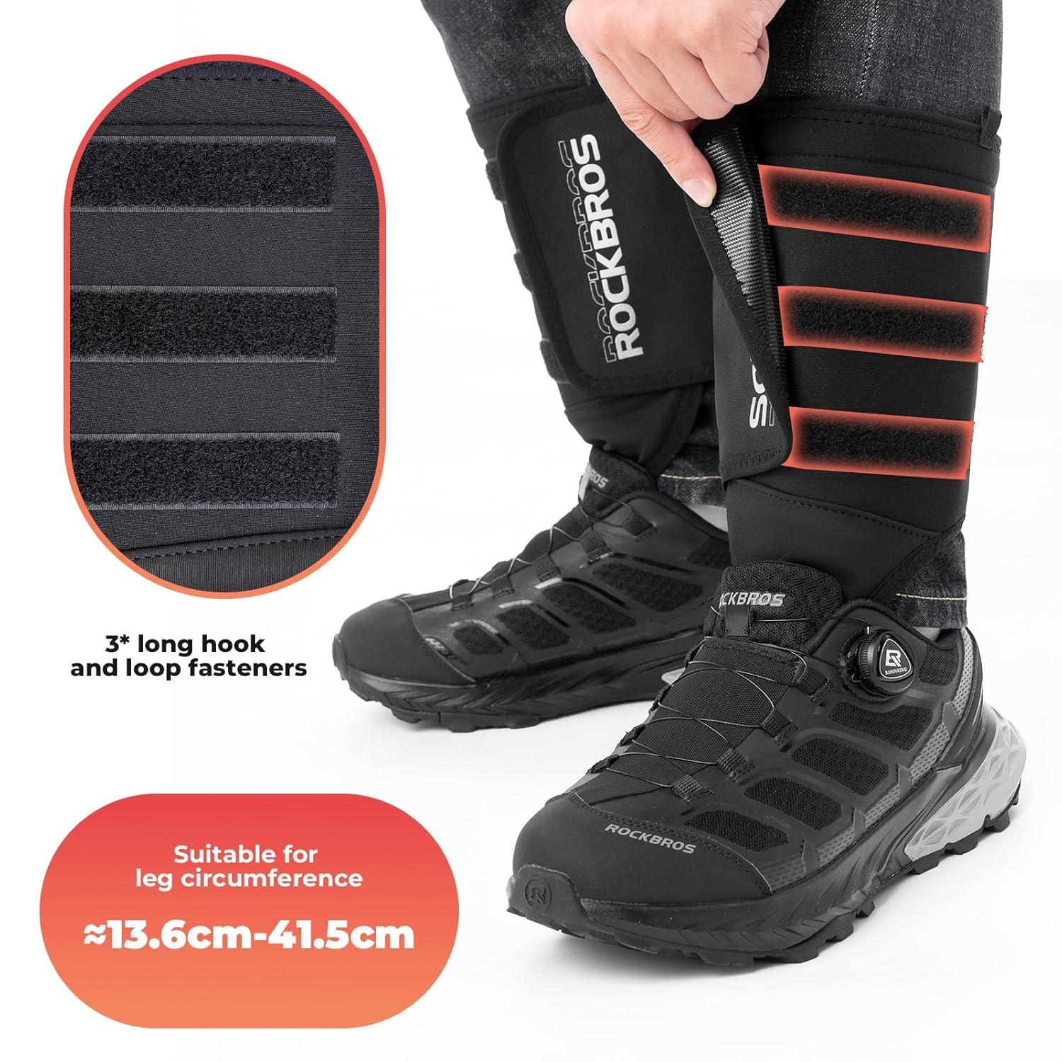 imageROCKBROS Winter Ankle Brace for Women Men Ankle Compression Sleeve Support Adjustable Ankle Wrap for Cycling Riding Motorcycle