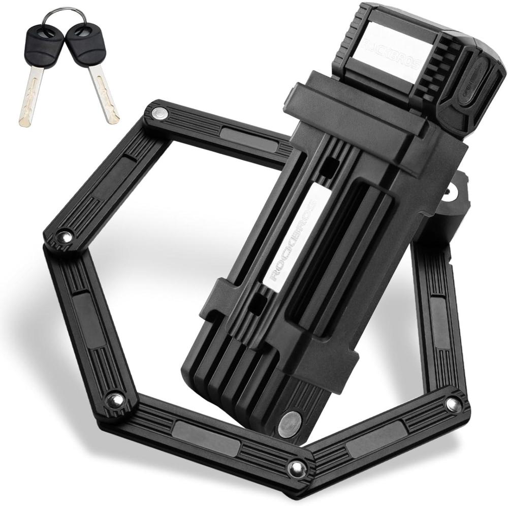 imageROCKBROS Folding Design Bike Lock HeavyDuty 33 lbs Portable Key Lock with AntiTheft Alloy Steel Waterproof amp Rustproof for Bicycle EBike Scooter Motorcycle