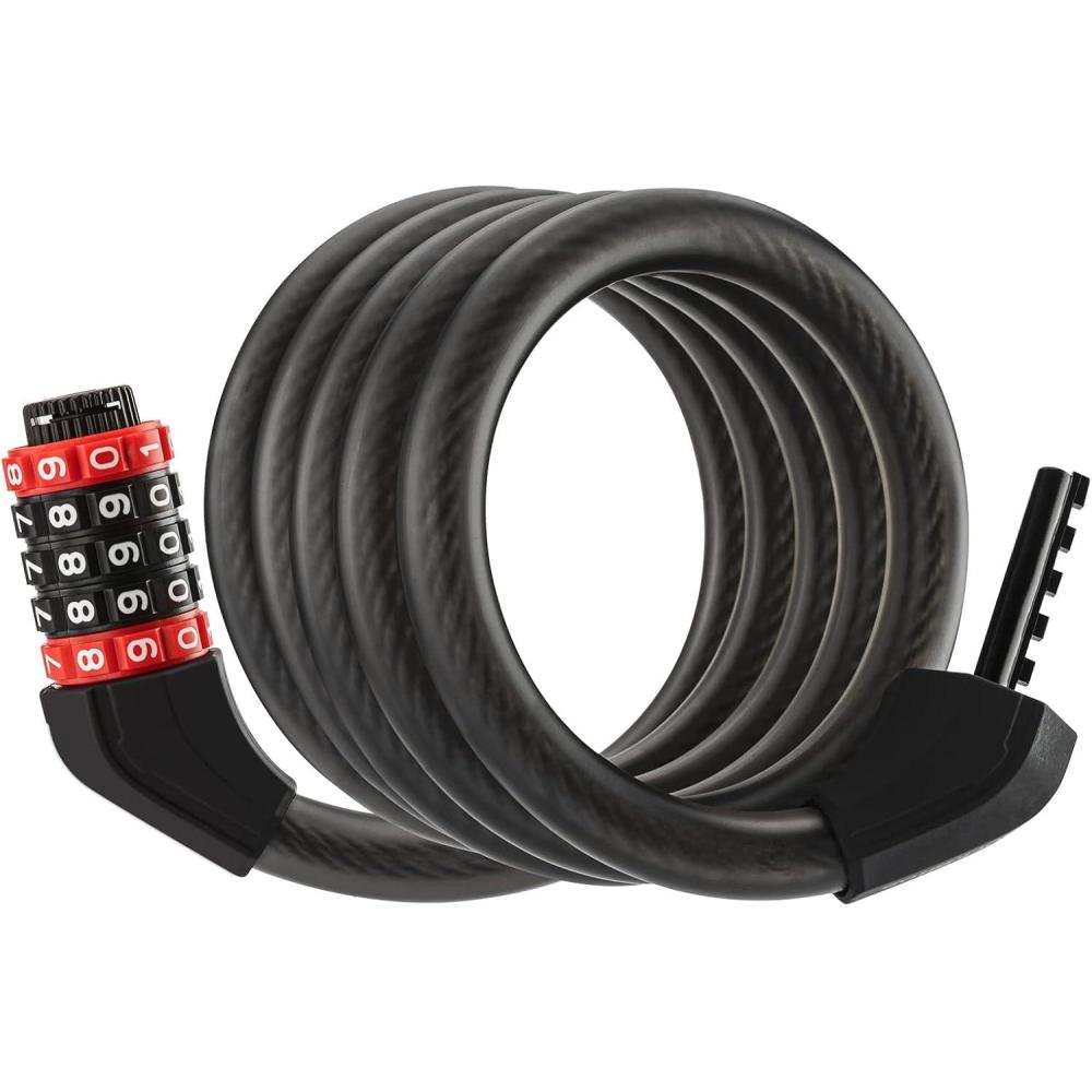 imageROCKBROS Specialized Bike Lock Cable 5 Digit Bike Lock Combination 70 Inch Bike Wheel Lock Master Lock Cable for Road Bike MTB Motorcycle Stroller Ladders Gates 59ft