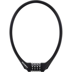 ROCKBROS Bike Lock Cable Locks with Combination Anti Theft 4 Digit Combination Bike Lock Lightweight Bicycle Lock Silicone Cable Lock 1.83 Feet(Black)
