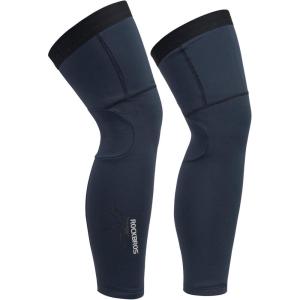 ROCKBROS Cycling Leg Warmers for Men Women Winter Long Leg Sleeves Compression Knee Leg Warmer(Black Blue)