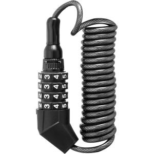 ROCKBROS Motorcycle Helmet Lock Bike Cable Lock Lightweight Combination Small Resettable Bike Wheel Lock for Strollers, Luggage(Black)
