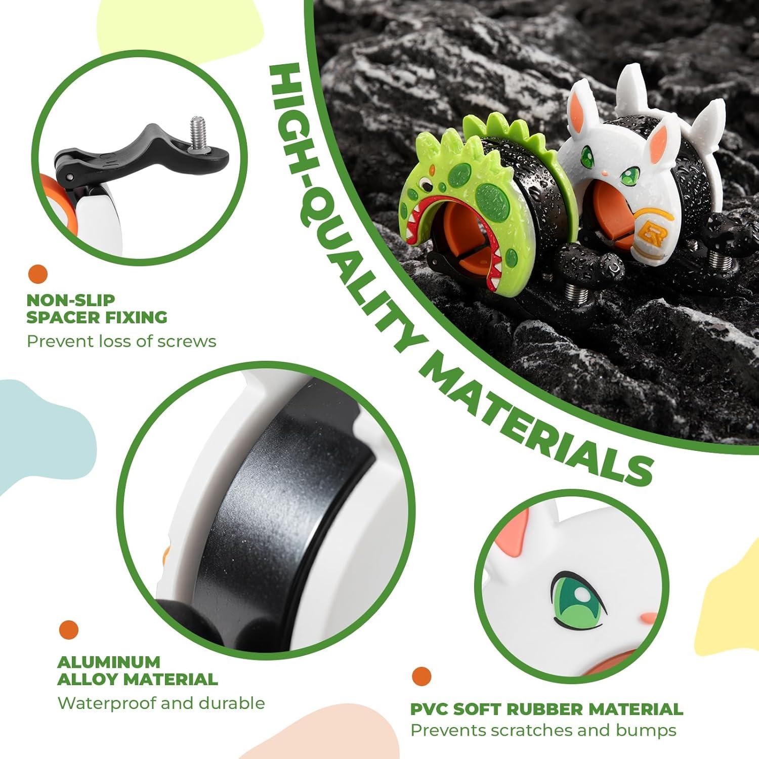 imageROCKBROS Bike Bell Aluminum Alloy Bicycle Bell Mountain Bike Bells for Kids Adults with Loud Sound and Fit for 0871in22254mm Bicycle HandlebarsRabbit Style