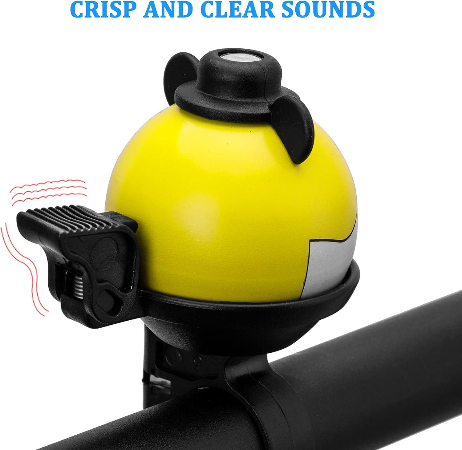 imageROCKBROS Bike Bell for Kids Bicycle Bells Cycling Bells Cute Ring Ball Bike Accessories for Girls Boys Scooter BikeOrange White