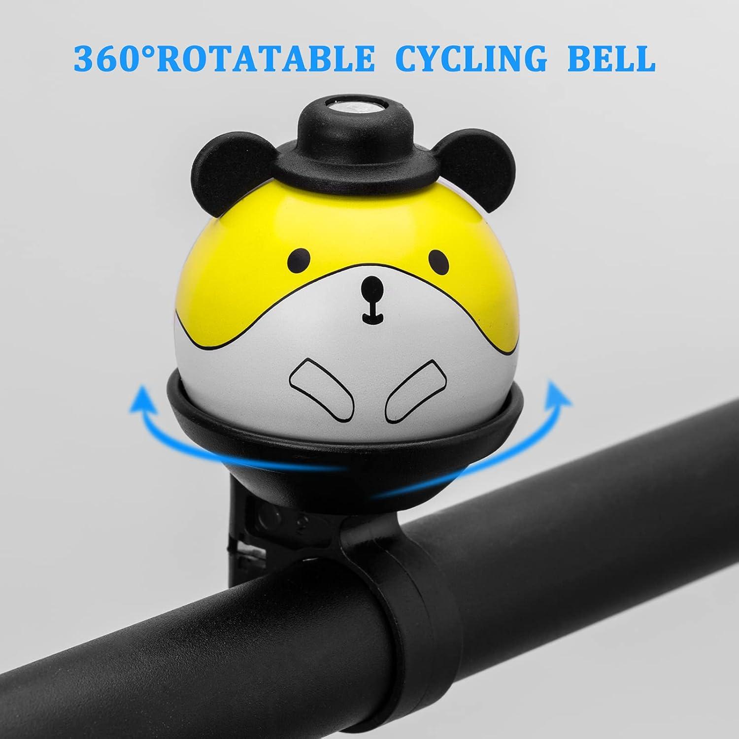 imageROCKBROS Bike Bell for Kids Bicycle Bells Cycling Bells Cute Ring Ball Bike Accessories for Girls Boys Scooter BikePink White