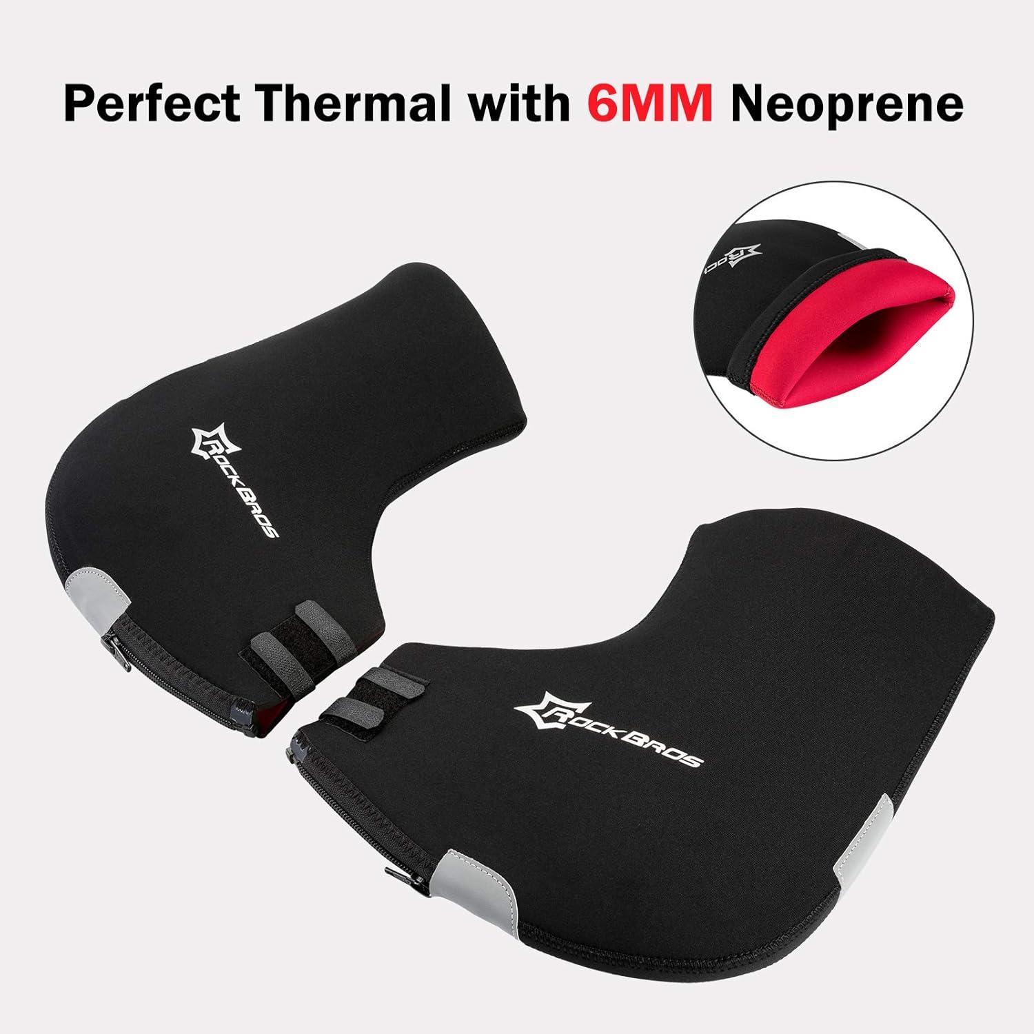 imageROCKBROS Bike Handlebar Mittens Bicycle Pogies Winter Thermal Cover Cycling Hand Warm Windproof Cold Weather Mittens for MTB Mountain Bike Motor