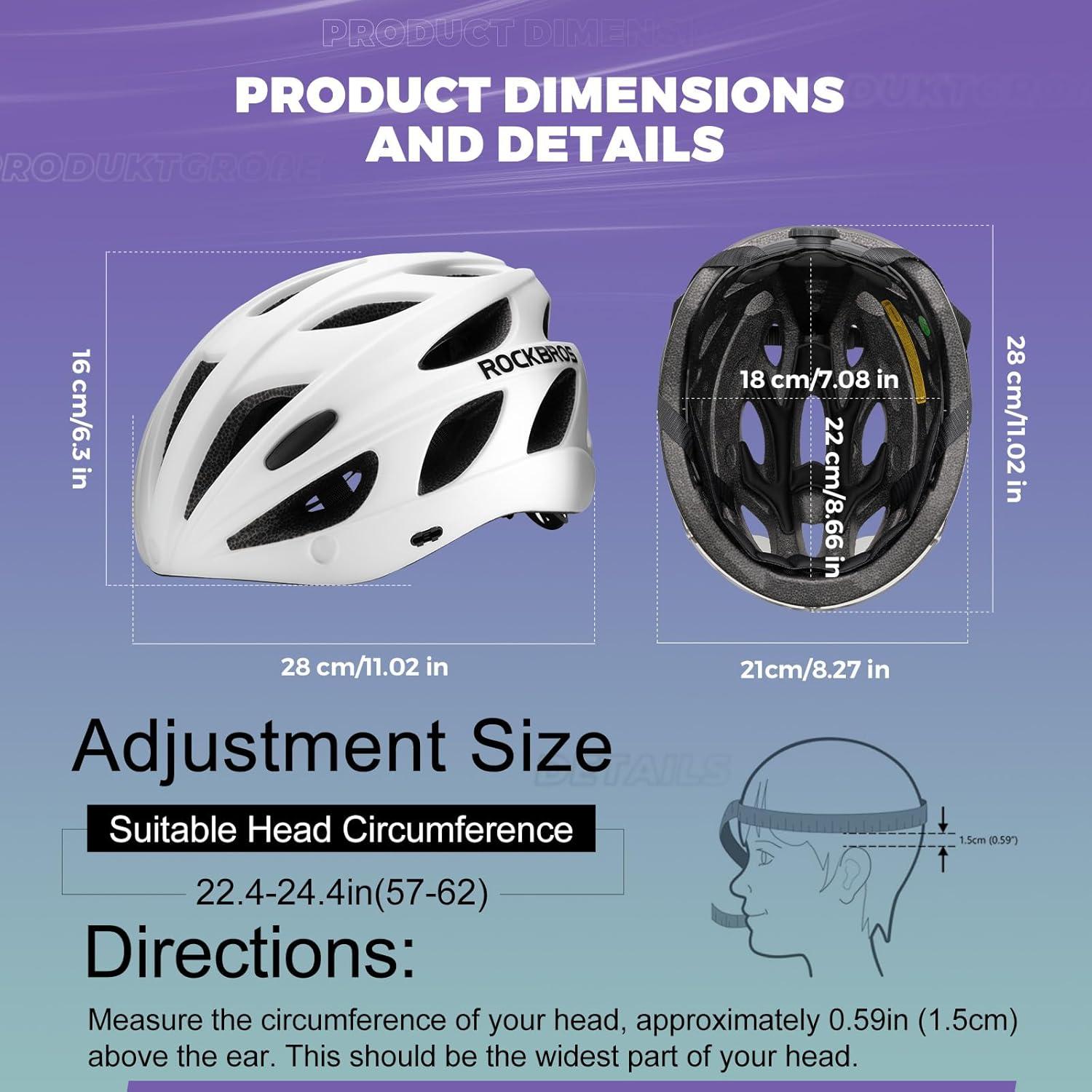 imageROCKBROS Bike Helmet for Adult Men Women with Suggested Fit 5865cm Detachable Magnetic Goggles amp Sun Visor Lightweight with Adjustable Side and Chin Strap Suitable for Myopia GlassesWhite 5862cm