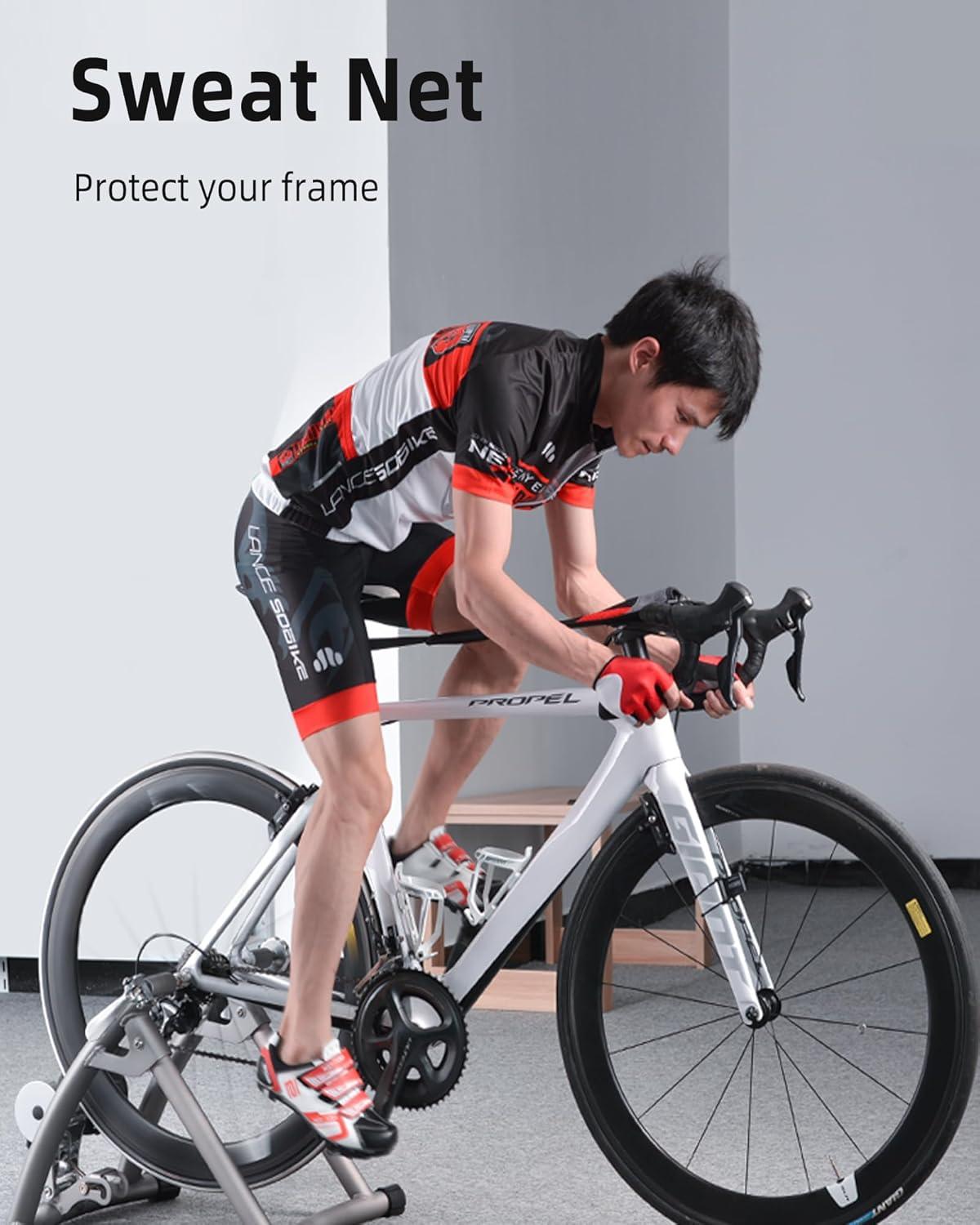 imageROCKBROS Bike Sweat Guard 11 Wider Bike Trainer Sweat Guard Sweat Net for Indoor Cycling TrainingBlack
