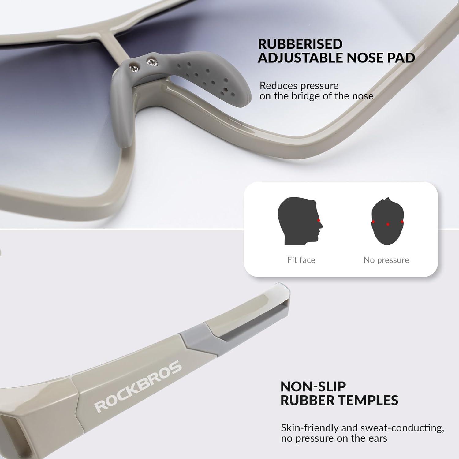 imageROCKBROS Kids Photochromic Cycling Glasses UV400 Clear to Dark Transition Sports Sunglasses for Youth Boys Girls Age 814Matte Green Photochromic