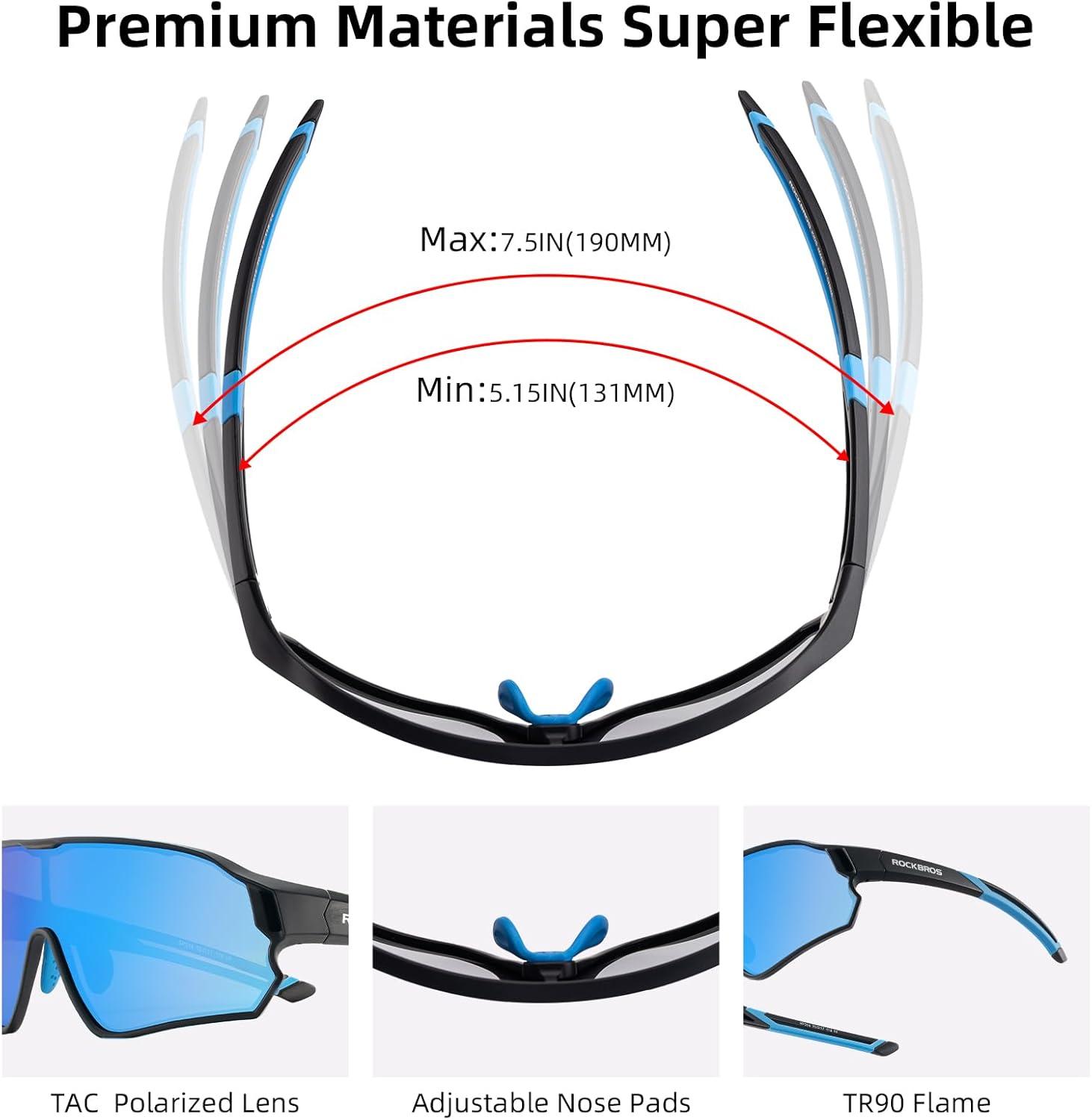 imageROCKBROS Kids Polarized Sunglasses Cycling Glasses Sport Sunglasses UV400 Protection for Youth Boys Girls Age 814Black