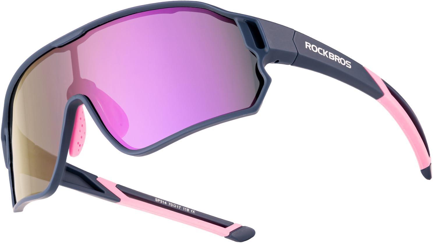 imageROCKBROS Kids Polarized Sunglasses Cycling Glasses Sport Sunglasses UV400 Protection for Youth Boys Girls Age 814Blue Purple
